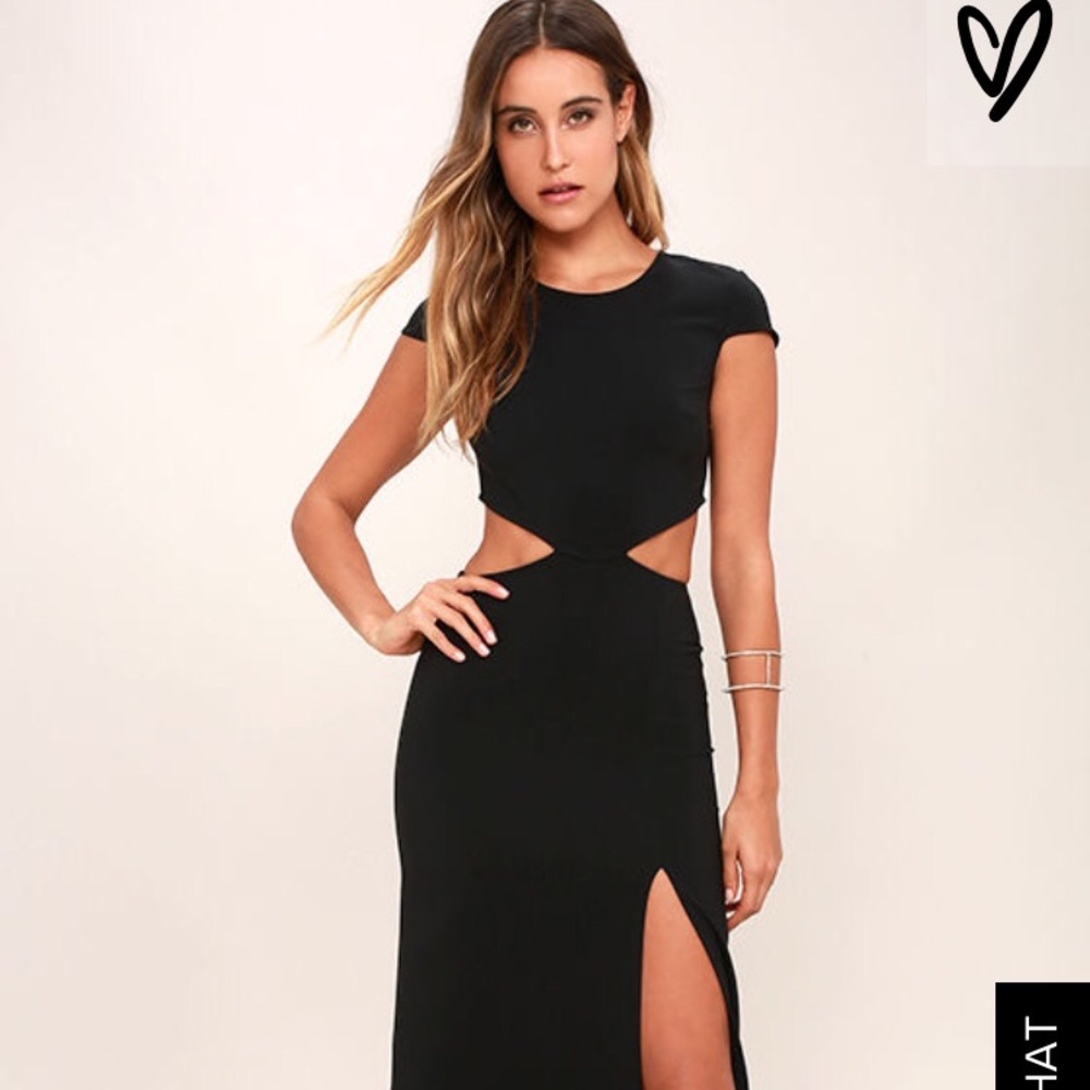 Sexy black cut out dress